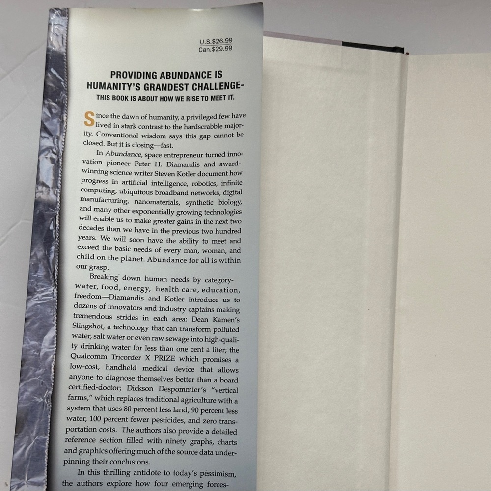 Abundance by Peter Diamandis & Steven Kotler | Non-fiction, Tech |Hardcover Book - Picture 9 of 11